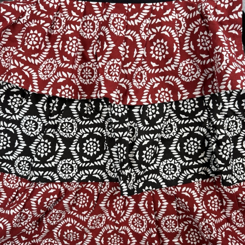 NWT Contempt‎ Apron Ruffles Country tie Black Maroon and white - Picture 7 of 10